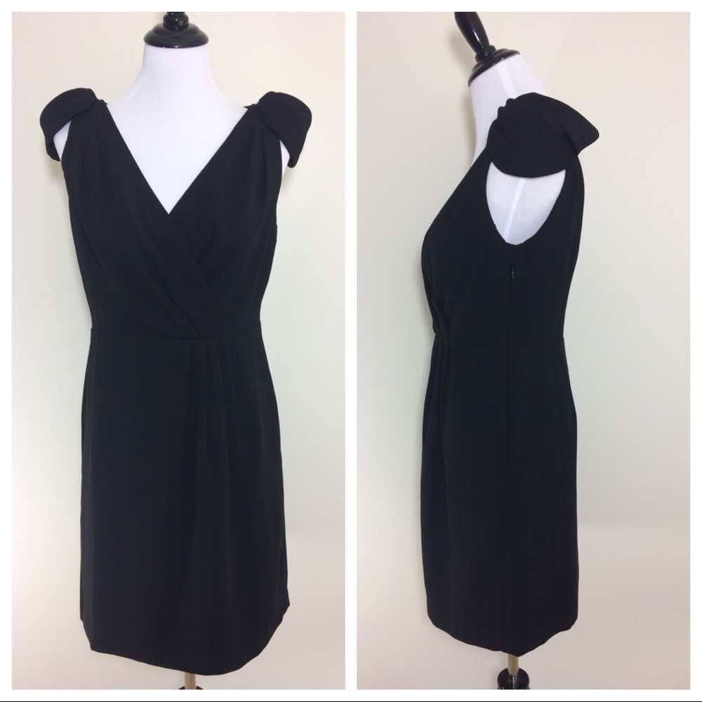Ann Taylor Loft Women's Sz 4 Surplice Black Dress